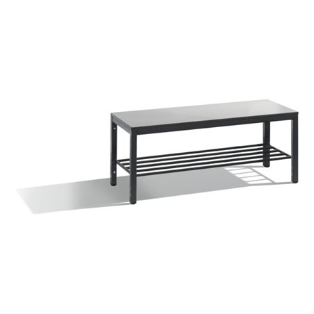 C+P Sitzbank, Basic Plus, H401xB1000xT353mm, Gestell Schwarzgrau / Dekor Silbergrau (8060-010)