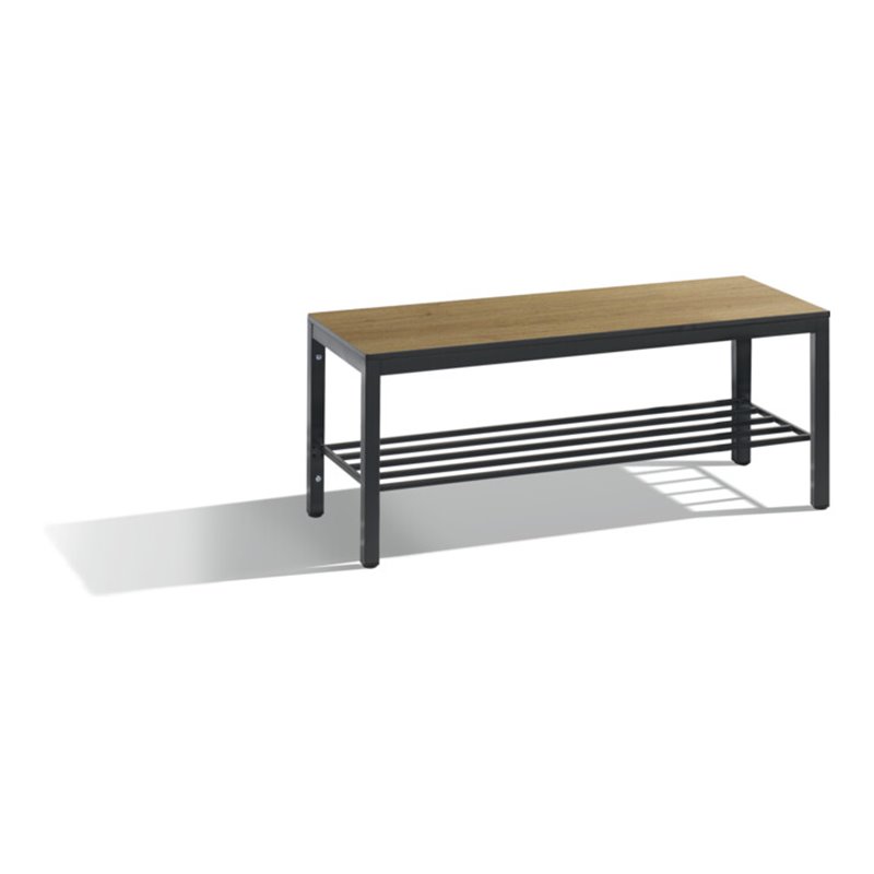 C+P Sitzbank, Basic Plus, H401xB1000xT353mm, Gestell Schwarzgrau / Dekor Eiche Sereno (8060-010)