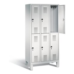 C+P Spind doppelstöckig Evolo, H1850xB900xT500mm, Front Lichtgrau, Korpus Lichtgrau (48310-30)