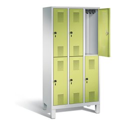 C+P Spind doppelstöckig Evolo, H1850xB900xT500mm, Front Viridingrün, Korpus Lichtgrau (48310-30)