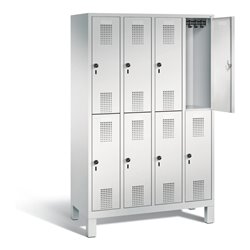 C+P Spind doppelstöckig Evolo, H1850xB1190xT500mm, Front Lichtgrau, Korpus Lichtgrau (48310-40)