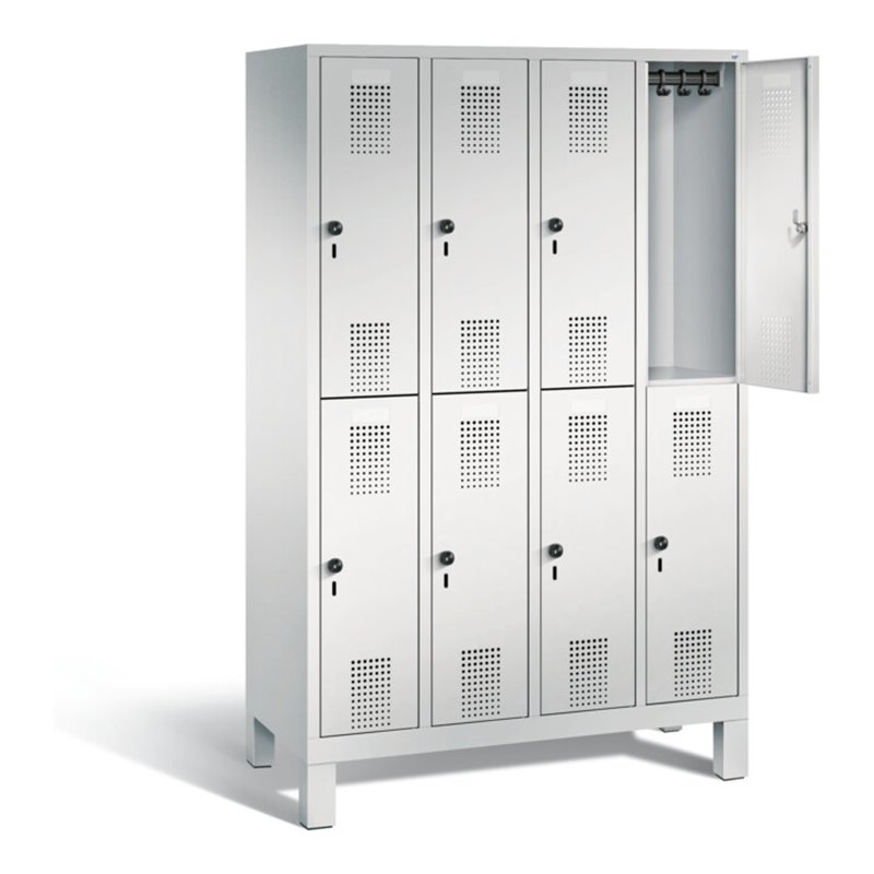 C+P Spind doppelstöckig Evolo, H1850xB1190xT500mm, Front Lichtgrau, Korpus Lichtgrau (48310-40)