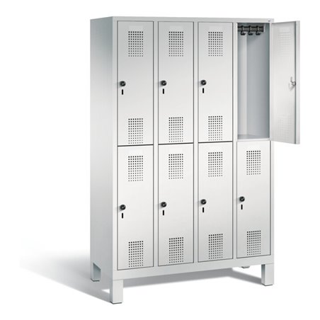 C+P Spind doppelstöckig Evolo, H1850xB1190xT500mm, Front Lichtgrau, Korpus Lichtgrau (48310-40)