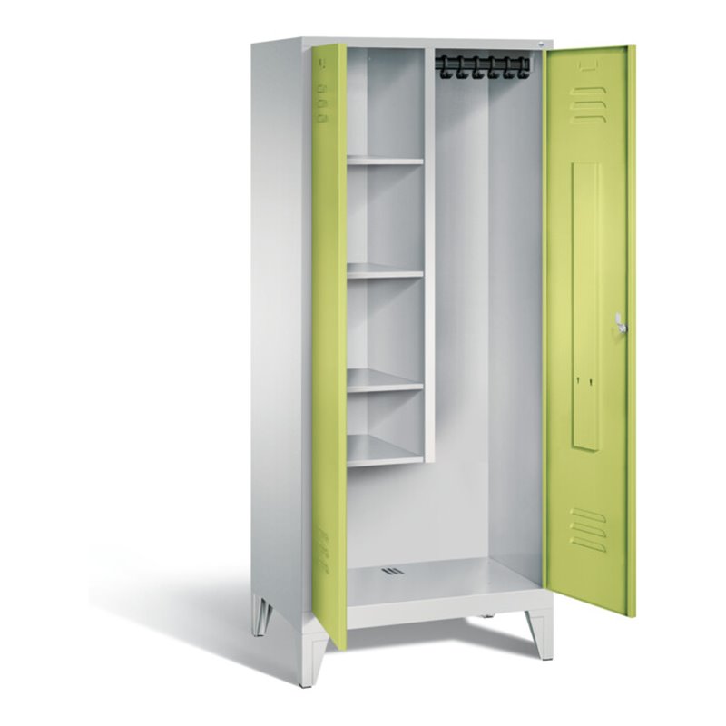 C+P Garderobenschrank Classic, H1850xB810xT500mm, Front Viridingrün, Korpus Lichtgrau (8110-02)