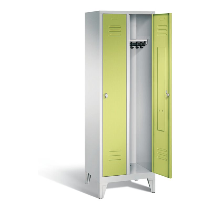 C+P Garderobenschrank Classic, H1850xB610xT500mm, Front Viridingrün, Korpus Lichtgrau (8010-20)