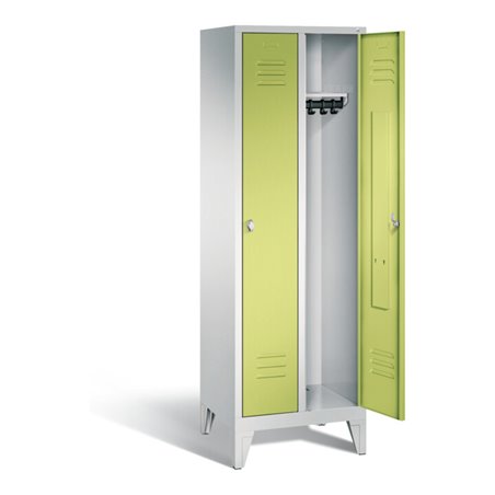 C+P Garderobenschrank Classic, H1850xB610xT500mm, Front Viridingrün, Korpus Lichtgrau (8010-20)
