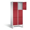 C+P Garderobenschrank Classic, H1850xB810xT500mm, Front Rubinrot, Korpus Lichtgrau (8010-223)