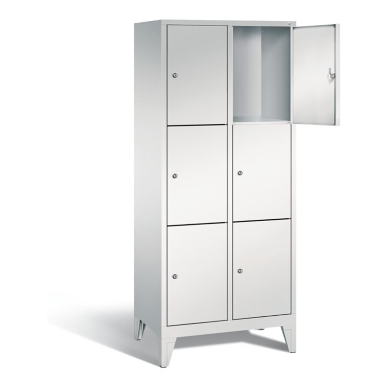 C+P Garderobenschrank Classic, H1850xB810xT500mm, Front Lichtgrau, Korpus Lichtgrau (8010-223)