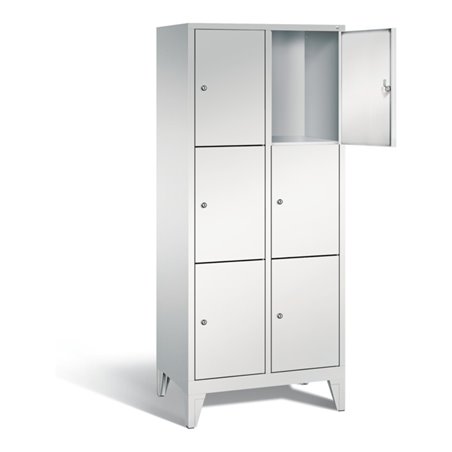 C+P Garderobenschrank Classic, H1850xB810xT500mm, Front Lichtgrau, Korpus Lichtgrau (8010-223)