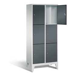 C+P Garderobenschrank Classic, H1850xB810xT500mm, Front Anthrazitgrau, Korpus Lichtgrau (8010-223)