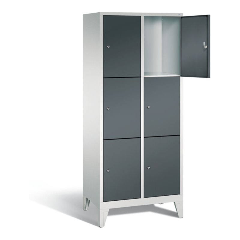 C+P Garderobenschrank Classic, H1850xB810xT500mm, Front Anthrazitgrau, Korpus Lichtgrau (8010-223)