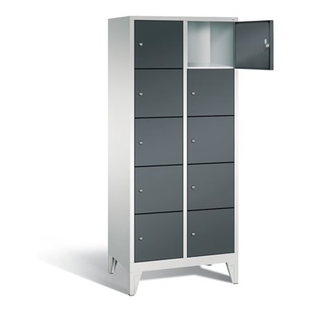 C+P Garderobenschrank Classic, H1850xB810xT500mm, Front Anthrazitgrau, Korpus Lichtgrau (8010-225)