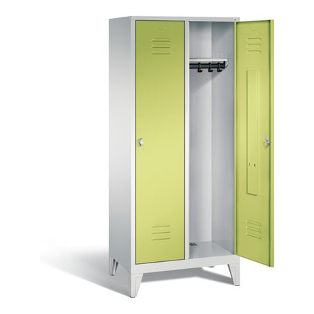 C+P Garderobenschrank Classic, H1850xB810xT500mm, Front Viridingrün, Korpus Lichtgrau (8010-22)