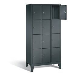 C+P Garderobenschrank Classic, H1850xB900xT500mm, Front Anthrazitgrau, Korpus Anthrazitgrau (8010-304)