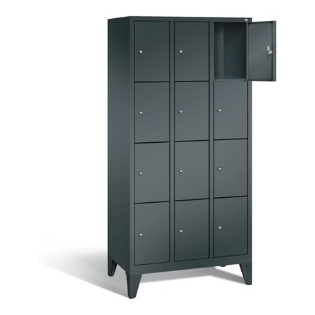 C+P Garderobenschrank Classic, H1850xB900xT500mm, Front Anthrazitgrau, Korpus Anthrazitgrau (8010-304)