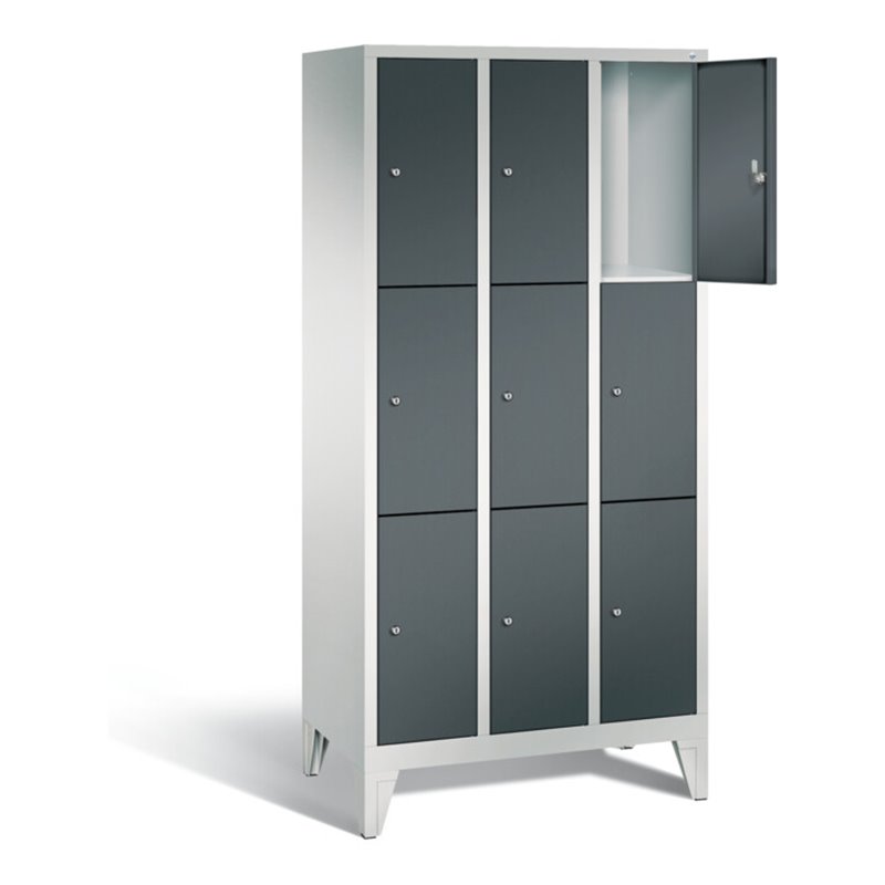 C+P Garderobenschrank Classic, H1850xB900xT500mm, Front Anthrazitgrau, Korpus Lichtgrau (8010-303)