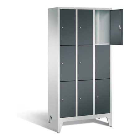 C+P Garderobenschrank Classic, H1850xB900xT500mm, Front Anthrazitgrau, Korpus Lichtgrau (8010-303)