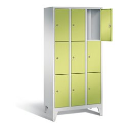 C+P Garderobenschrank Classic, H1850xB900xT500mm, Front Viridingrün, Korpus Lichtgrau (8010-303)