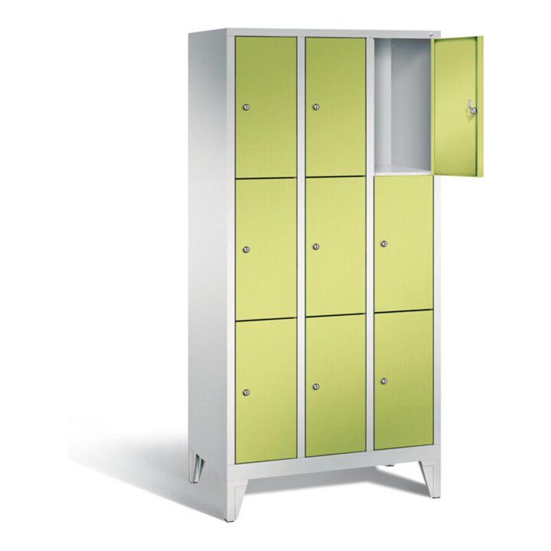 C+P Garderobenschrank Classic, H1850xB900xT500mm, Front Viridingrün, Korpus Lichtgrau (8010-303)