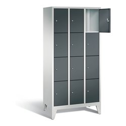 C+P Garderobenschrank Classic, H1850xB900xT500mm, Front Anthrazitgrau, Korpus Lichtgrau (8010-304)