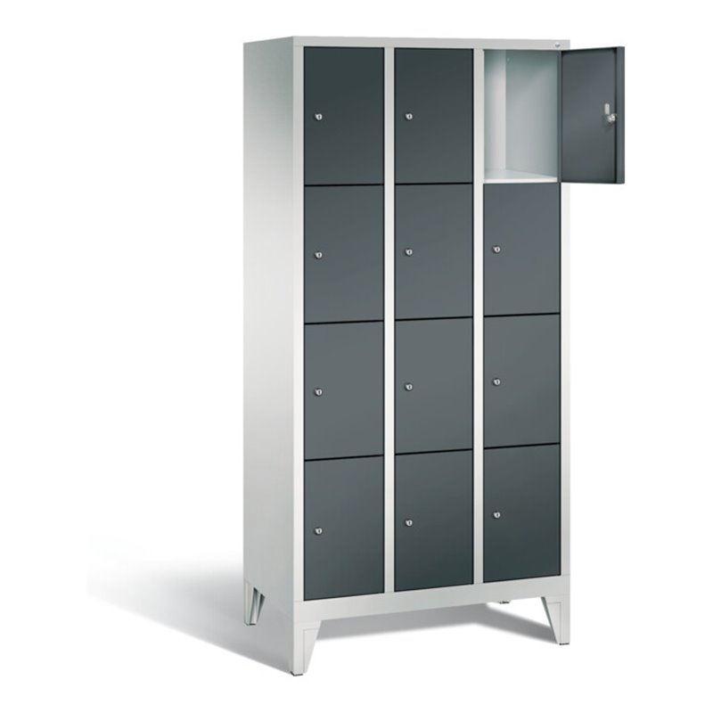 C+P Garderobenschrank Classic, H1850xB900xT500mm, Front Anthrazitgrau, Korpus Lichtgrau (8010-304)