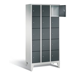 C+P Garderobenschrank Classic, H1850xB900xT500mm, Front Anthrazitgrau, Korpus Lichtgrau (8010-305)