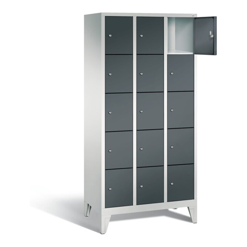 C+P Garderobenschrank Classic, H1850xB900xT500mm, Front Anthrazitgrau, Korpus Lichtgrau (8010-305)