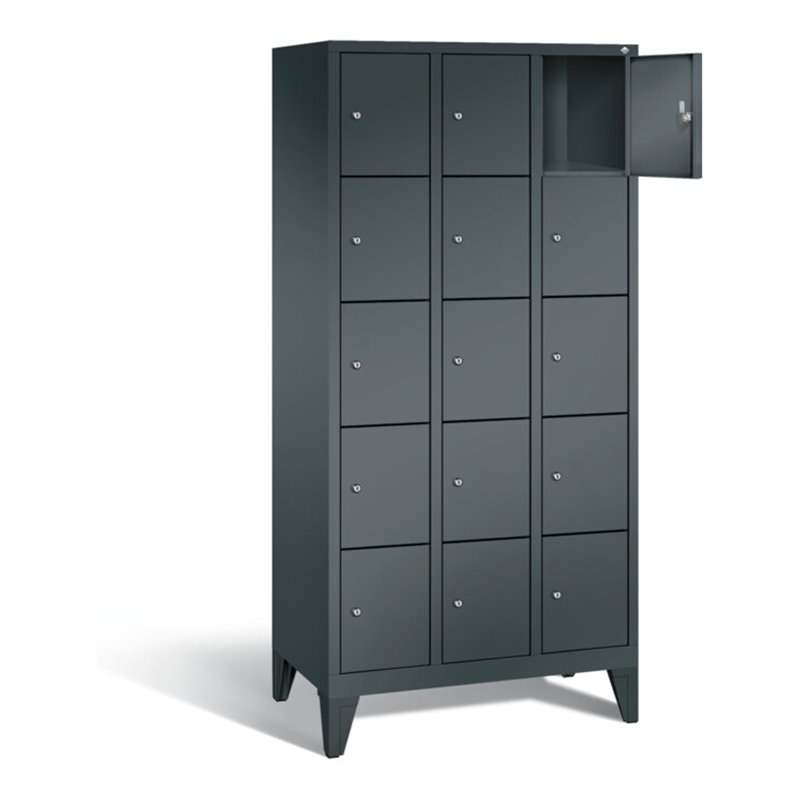 C+P Garderobenschrank Classic, H1850xB900xT500mm, Front Anthrazitgrau, Korpus Anthrazitgrau (8010-305)
