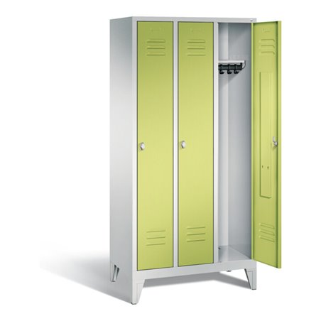 C+P Garderobenschrank Classic, H1850xB900xT500mm, Front Viridingrün, Korpus Lichtgrau (8010-30)