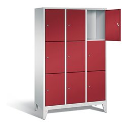 C+P Garderobenschrank Classic, H1850xB1200xT500mm, Front Rubinrot, Korpus Lichtgrau (8010-323)