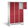 C+P Garderobenschrank Classic, H1850xB1200xT500mm, Front Rubinrot, Korpus Lichtgrau (8010-323)