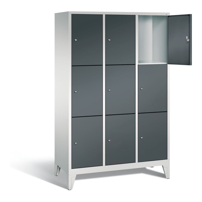 C+P Garderobenschrank Classic, H1850xB1200xT500mm, Front Anthrazitgrau, Korpus Lichtgrau (8010-323)