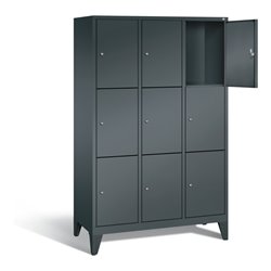 C+P Garderobenschrank Classic, H1850xB1200xT500mm, Front Anthrazitgrau, Korpus Anthrazitgrau (8010-323)