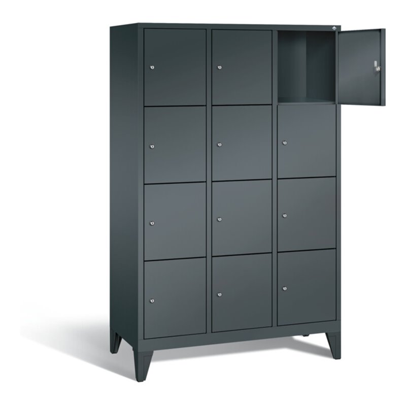 C+P Garderobenschrank Classic, H1850xB1200xT500mm, Front Anthrazitgrau, Korpus Anthrazitgrau (8010-324)