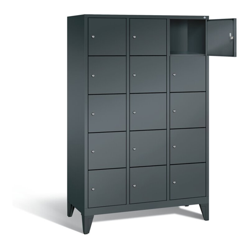 C+P Garderobenschrank Classic, H1850xB1200xT500mm, Front Anthrazitgrau, Korpus Anthrazitgrau (8010-325)