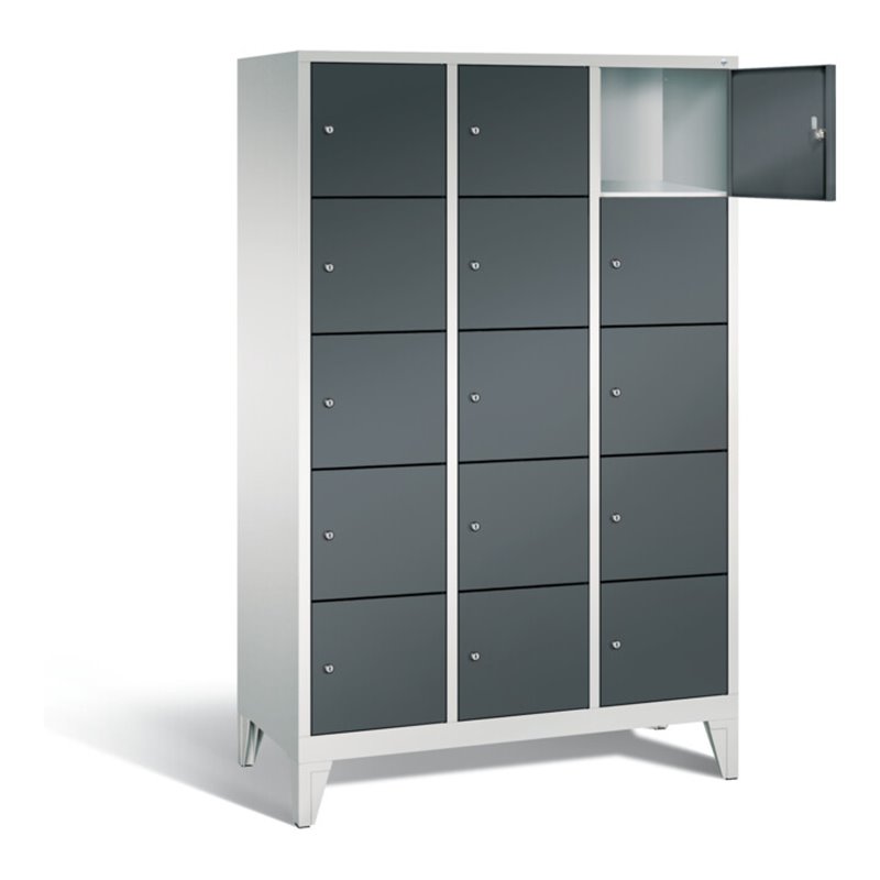C+P Garderobenschrank Classic, H1850xB1200xT500mm, Front Anthrazitgrau, Korpus Lichtgrau (8010-325)