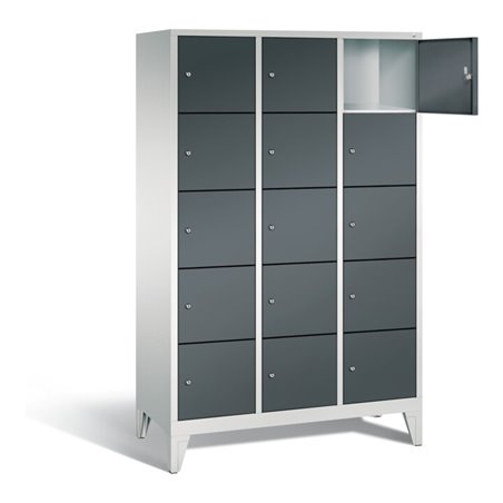 C+P Garderobenschrank Classic, H1850xB1200xT500mm, Front Anthrazitgrau, Korpus Lichtgrau (8010-325)