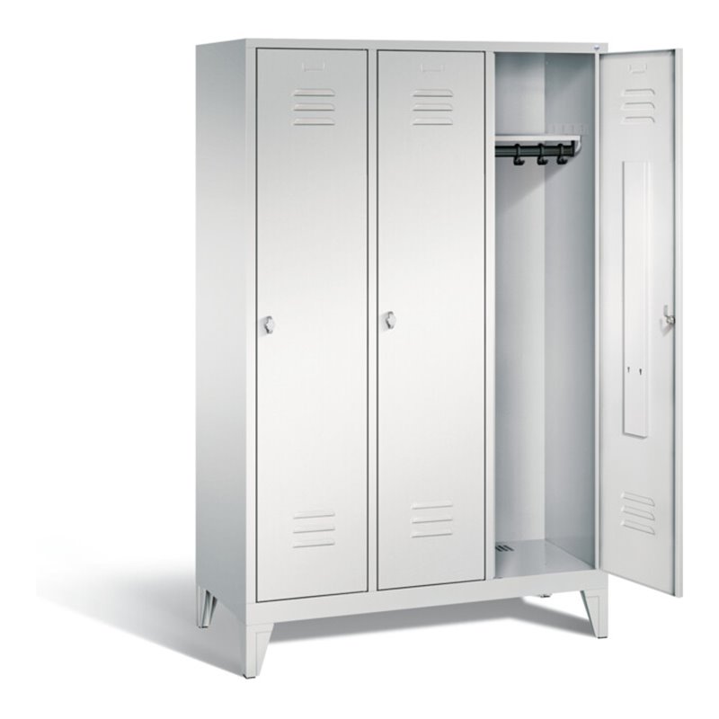 C+P Garderobenschrank Classic, H1850xB1200xT500mm, Front Lichtgrau, Korpus Lichtgrau (8010-32)