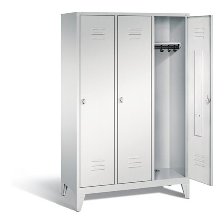 C+P Garderobenschrank Classic, H1850xB1200xT500mm, Front Lichtgrau, Korpus Lichtgrau (8010-32)