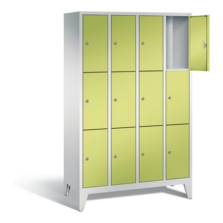 C+P Garderobenschrank Classic, H1850xB1190xT500mm, Front Viridingrün, Korpus Lichtgrau (8010-403)