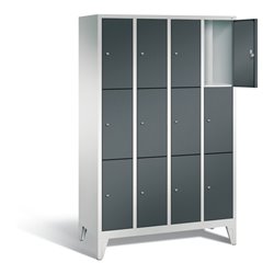 C+P Garderobenschrank Classic, H1850xB1190xT500mm, Front Anthrazitgrau, Korpus Lichtgrau (8010-403)