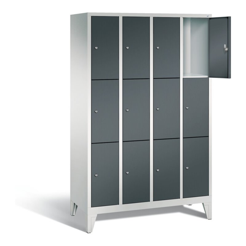 C+P Garderobenschrank Classic, H1850xB1190xT500mm, Front Anthrazitgrau, Korpus Lichtgrau (8010-403)
