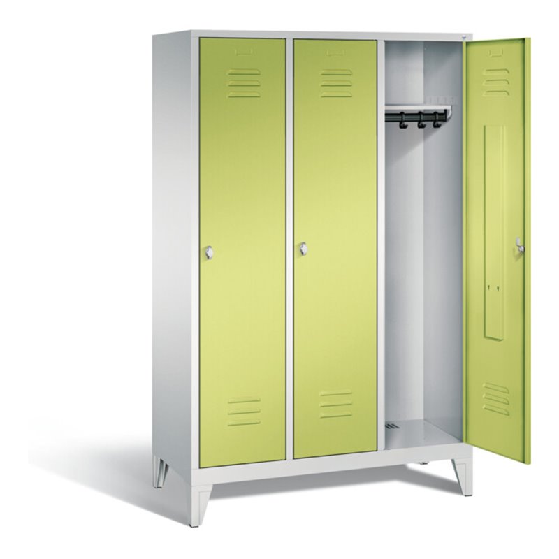 C+P Garderobenschrank Classic, H1850xB1200xT500mm, Front Viridingrün, Korpus Lichtgrau (8010-32)