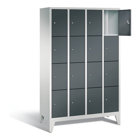 C+P Garderobenschrank Classic, H1850xB1190xT500mm, Front Anthrazitgrau, Korpus Lichtgrau (8010-404)