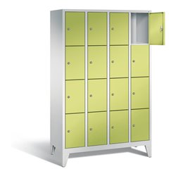 C+P Garderobenschrank Classic, H1850xB1190xT500mm, Front Viridingrün, Korpus Lichtgrau (8010-404)