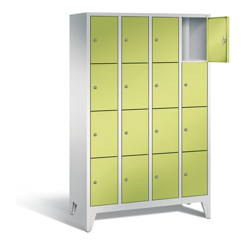C+P Garderobenschrank Classic, H1850xB1190xT500mm, Front Viridingrün, Korpus Lichtgrau (8010-404)