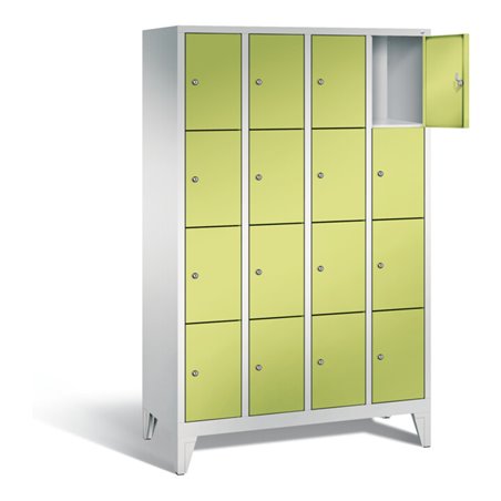 C+P Garderobenschrank Classic, H1850xB1190xT500mm, Front Viridingrün, Korpus Lichtgrau (8010-404)