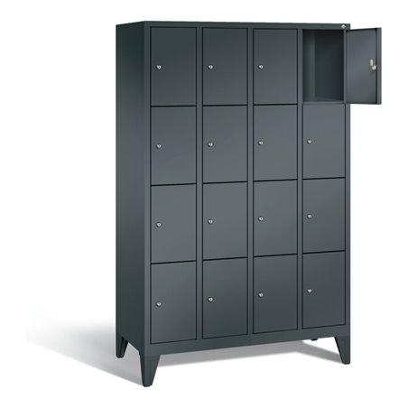 C+P Garderobenschrank Classic, H1850xB1190xT500mm, Front Anthrazitgrau, Korpus Anthrazitgrau (8010-404)