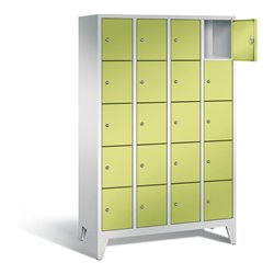 C+P Garderobenschrank Classic, H1850xB1190xT500mm, Front Viridingrün, Korpus Lichtgrau (8010-405)