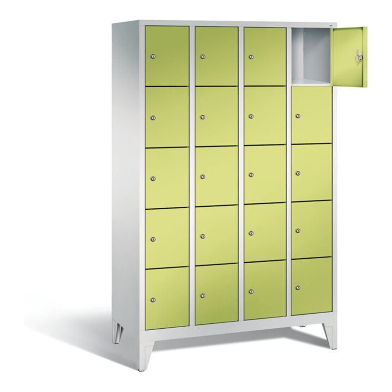 C+P Garderobenschrank Classic, H1850xB1190xT500mm, Front Viridingrün, Korpus Lichtgrau (8010-405)